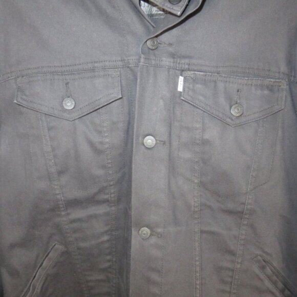 Levis Commuter Trucker Messenger Jacket Black Zip Out Hood Back Pockets Mens XL - Picture 4 of 16